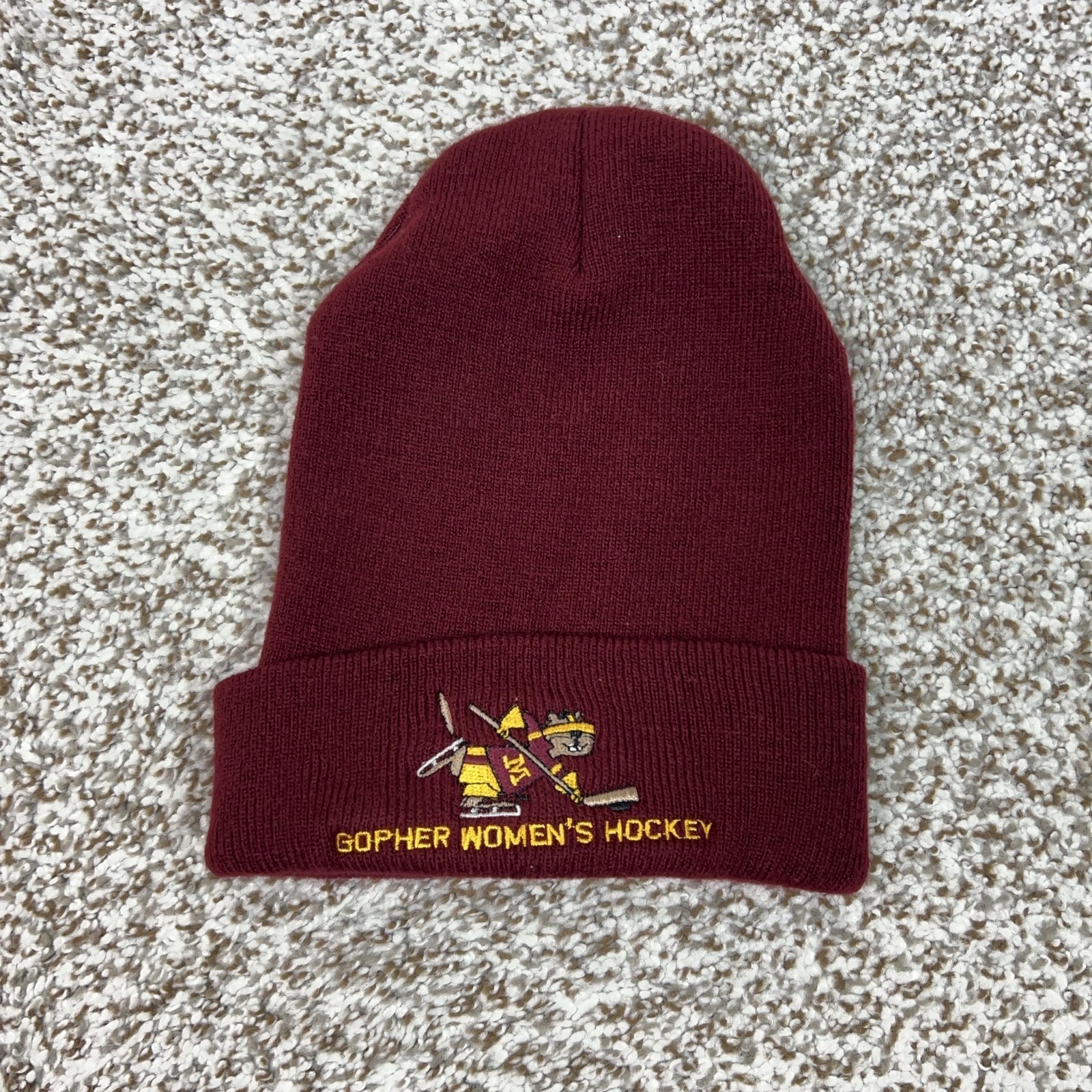 Minnesota Golden Gophers Hat Beanie Mens One Size Maroon Ncaa Hockey College